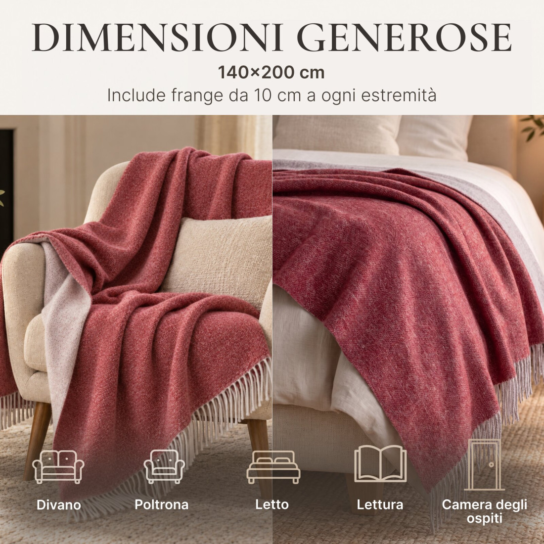Coperta in lana merino a doppia faccia · 4
