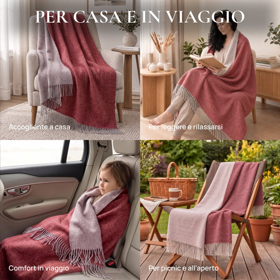 Coperta in lana merino a doppia faccia · 6