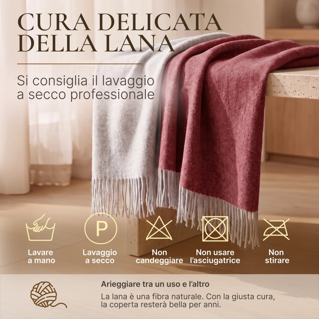 Coperta in lana merino a doppia faccia · 9