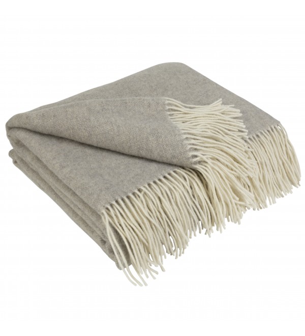 Coperta in Lana di Cashmere con Merino Spina di Pesce LoveYouHome (140x200 cm / Marrone - Bianco)