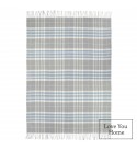 Coperta in lana di cashmere con motivo tartan LoveYouHome (140x200 cm / grigio con blu e bianco)