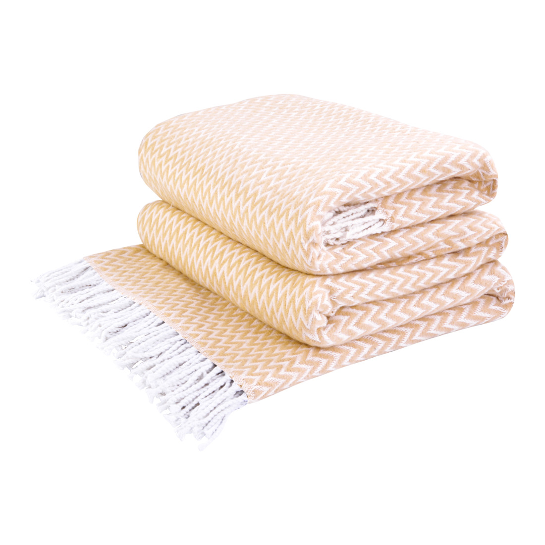 Coperta in cotone con angoli a zigzag