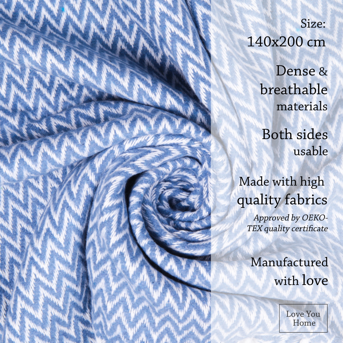 Coperta in Cotone Angoli Chevron · 4