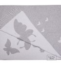 Coperta in Cotone Farfalle LoveYouHome (140x200 cm / Grigio Chiaro - Bianco)