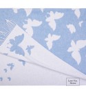 Coperta in cotone farfalle LoveYouHome (140x200 cm / Celeste - Bianco)