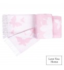 Coperta in Cotone Farfalle LoveYouHome (140x200 cm / Rosa Chiaro - Bianco)