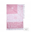 Coperta in Cotone Gatti & Gattini LoveYouHome (140x200 cm / Rosa Chiaro - Bianco)