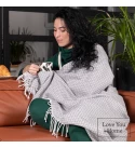Coperta in Cotone Cani & Cuccioli LoveYouHome (140x200 cm / Grigio Chiaro - Bianco)
