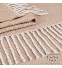 Coperta in cotone Parallele LoveYouHome (140x200 cm / Beige - Bianco)