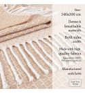 Coperta di cotone Geometria LoveYouHome (140x200 cm / Beige - Bianco)