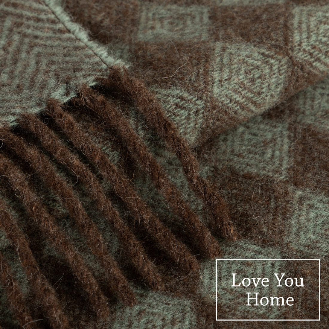 Coperta in lana vergine a rombi · 2