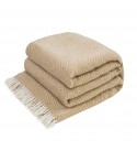 Coperta in lana Merino motivo rombi LoveYouHome (140x200 cm / Beige - Bianco)