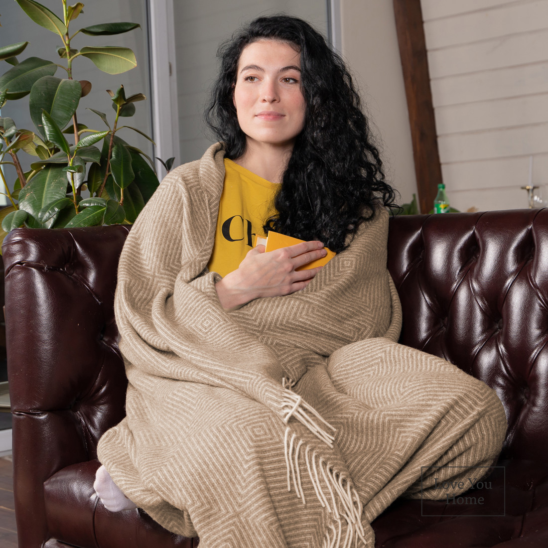 Coperta in lana Merino motivo rombi · 4