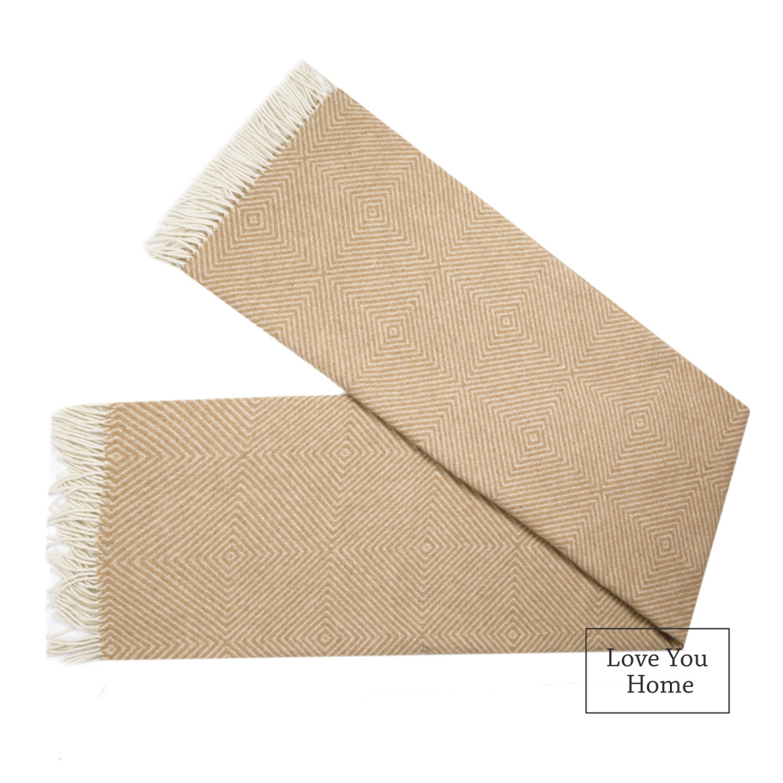 Coperta in lana Merino motivo rombi · 5