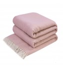 Coperta in lana merino a motivo a rombi LoveYouHome (140x200 cm / rosa - bianco)