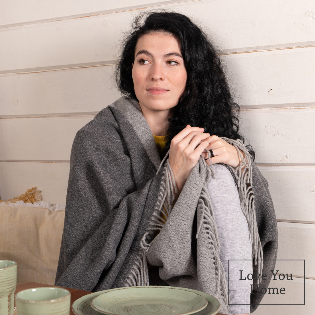 Coperta reversibile in lana merino · 3