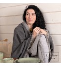 Coperta reversibile in lana merino LoveYouHome (140x200 cm / grigio chiaro - bianco)