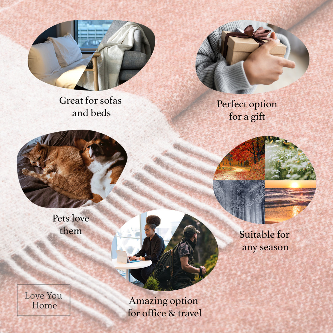 Coperta reversibile in lana merino · 3