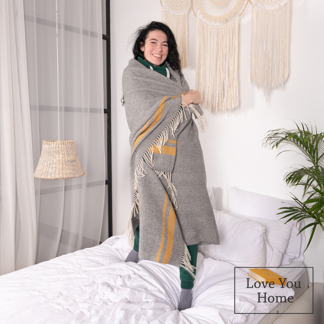 Coperta in lana merino a righe · 4