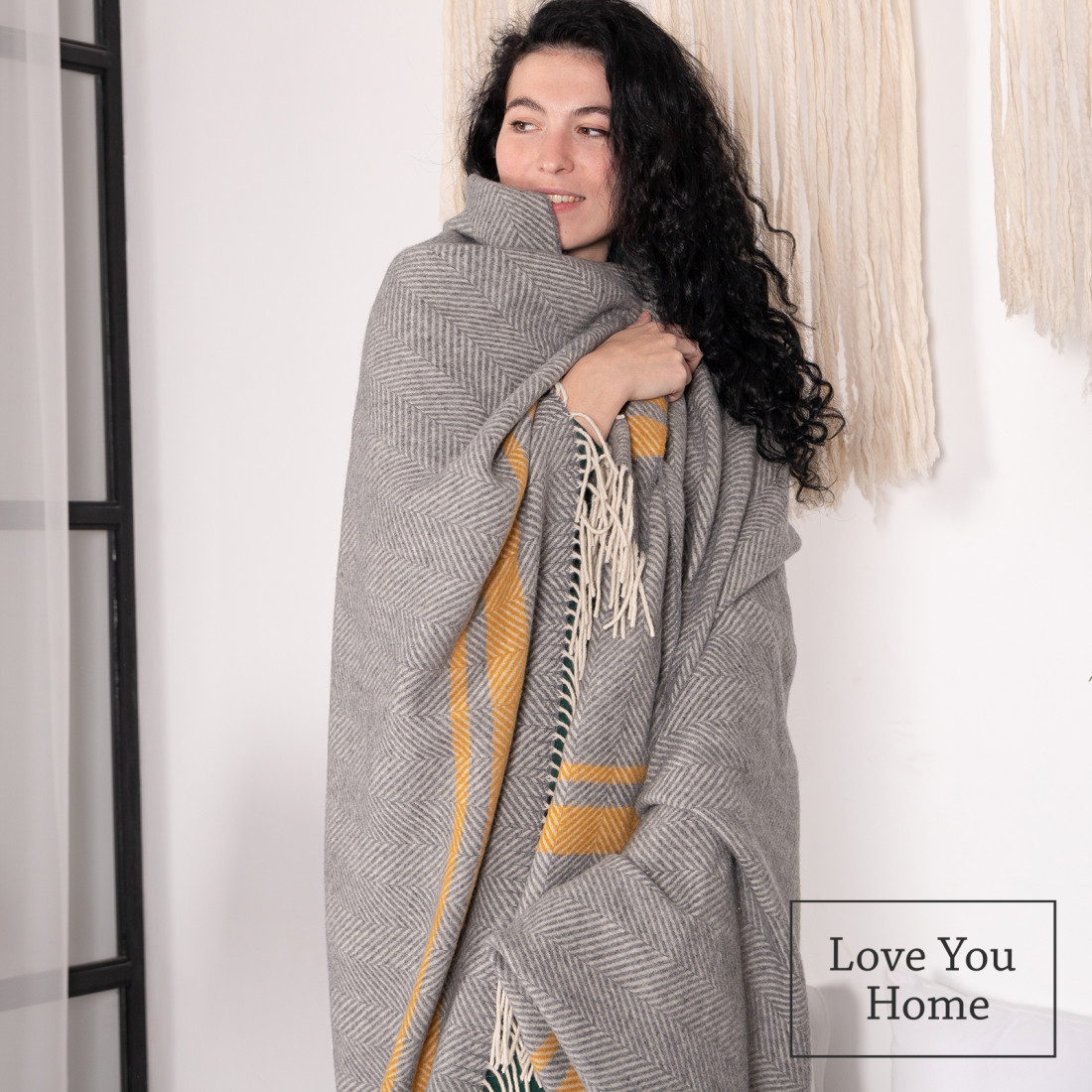 Coperta in lana merino a righe · 5