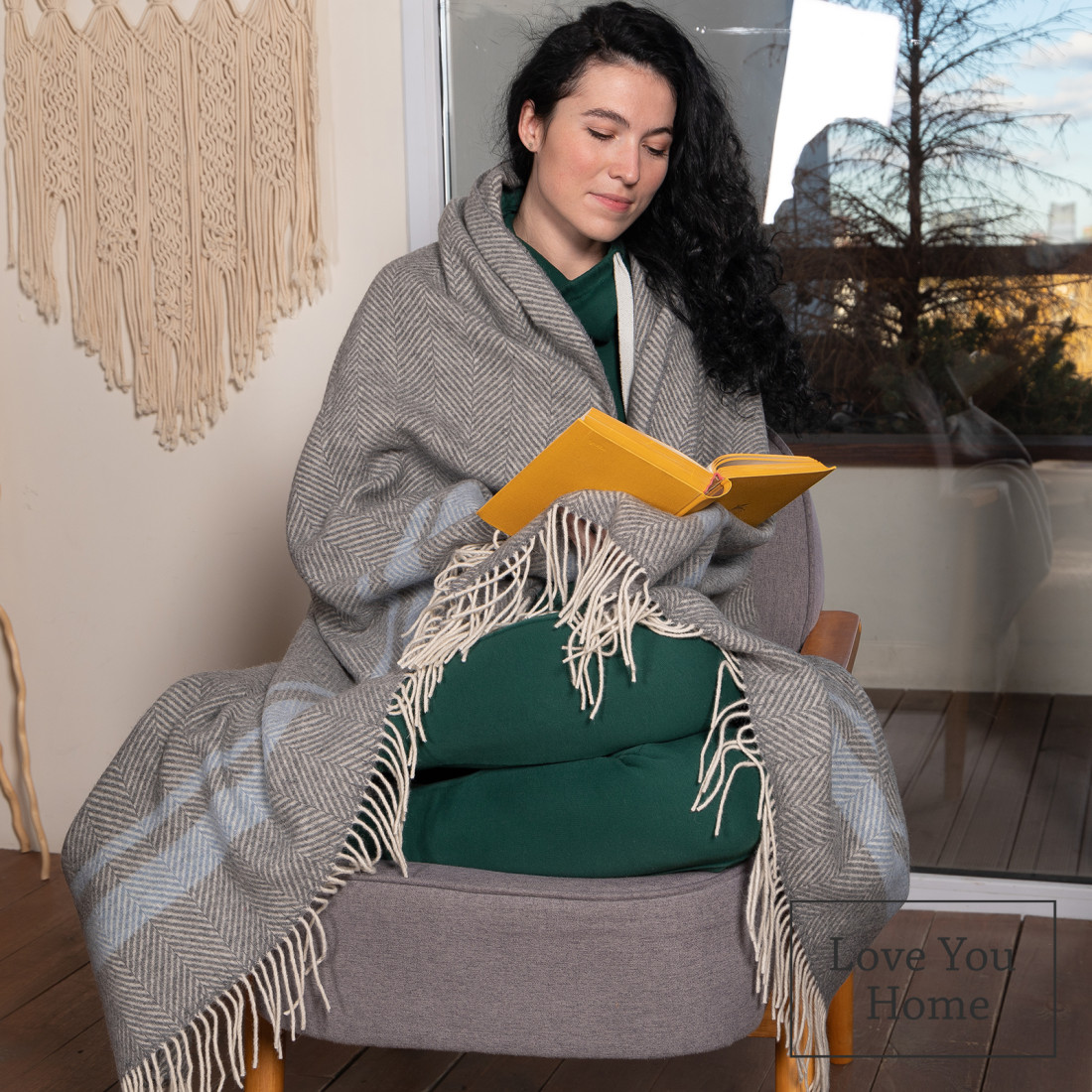 Coperta in lana merino a righe · 4