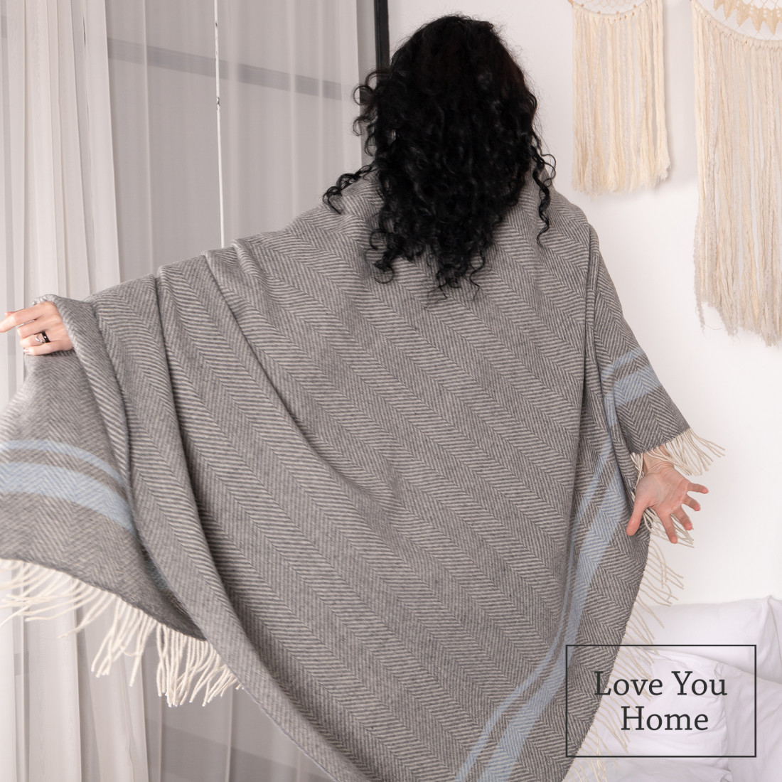 Coperta in lana merino a righe · 5
