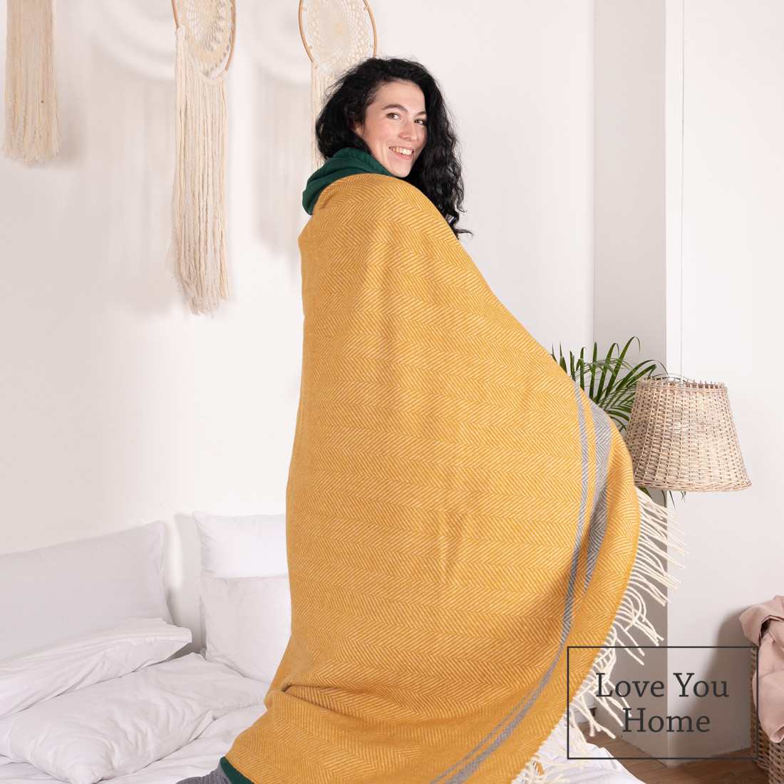 Coperta in lana merino a righe · 5