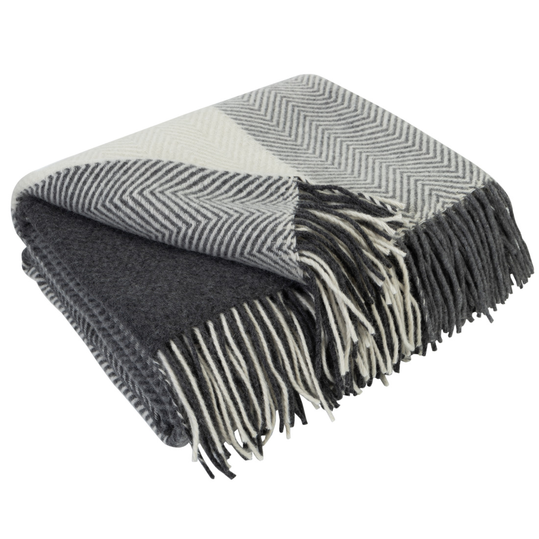 Coperta in lana merino a scacchi sfumati