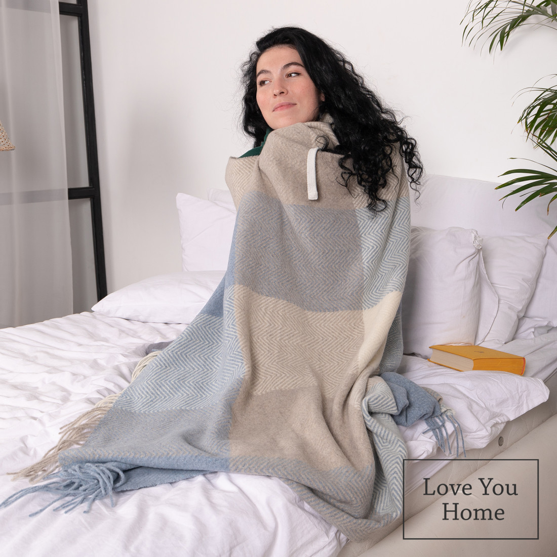 Coperta in lana merino a quadri sfumati · 5