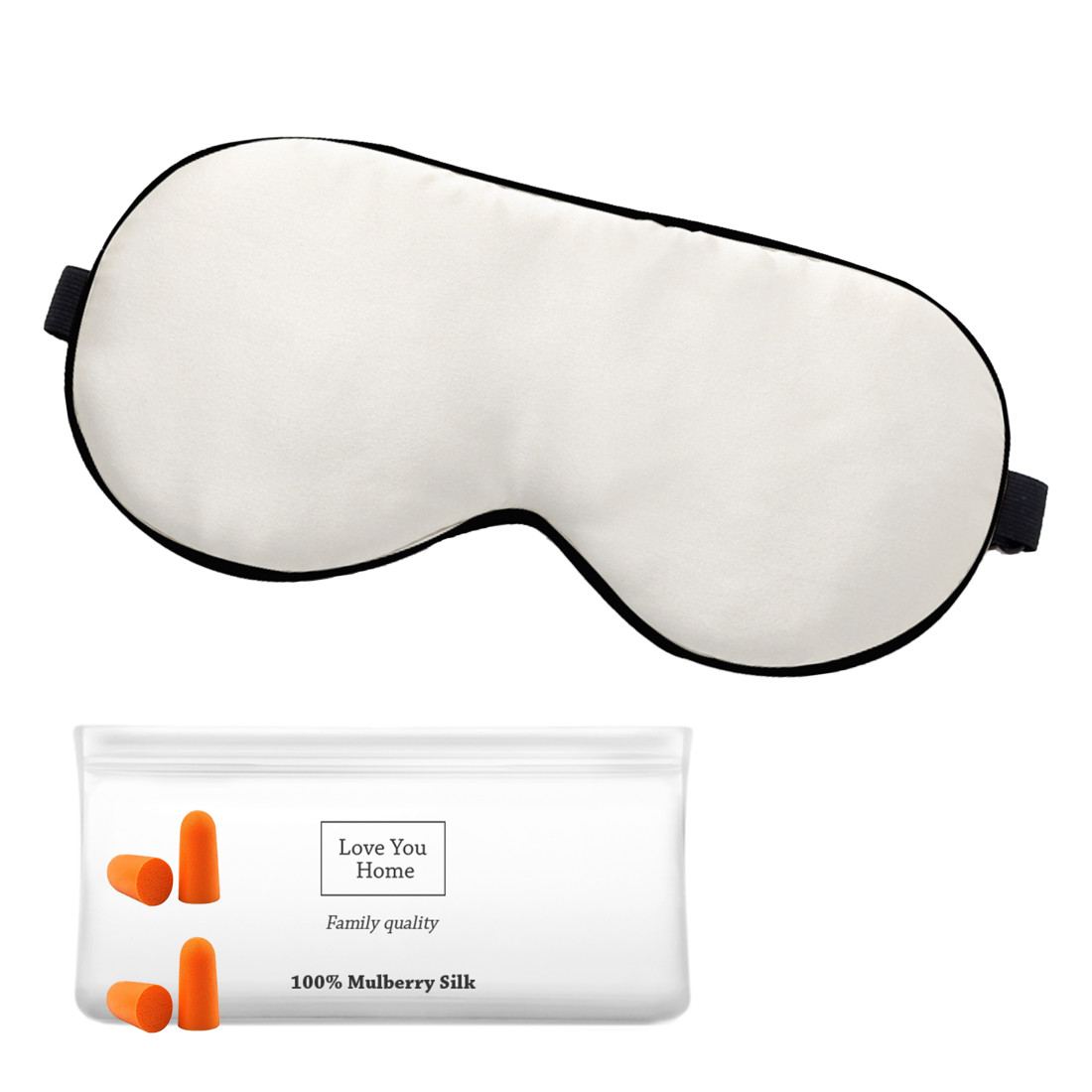 Maschera per dormire in seta con tappi per le orecchie