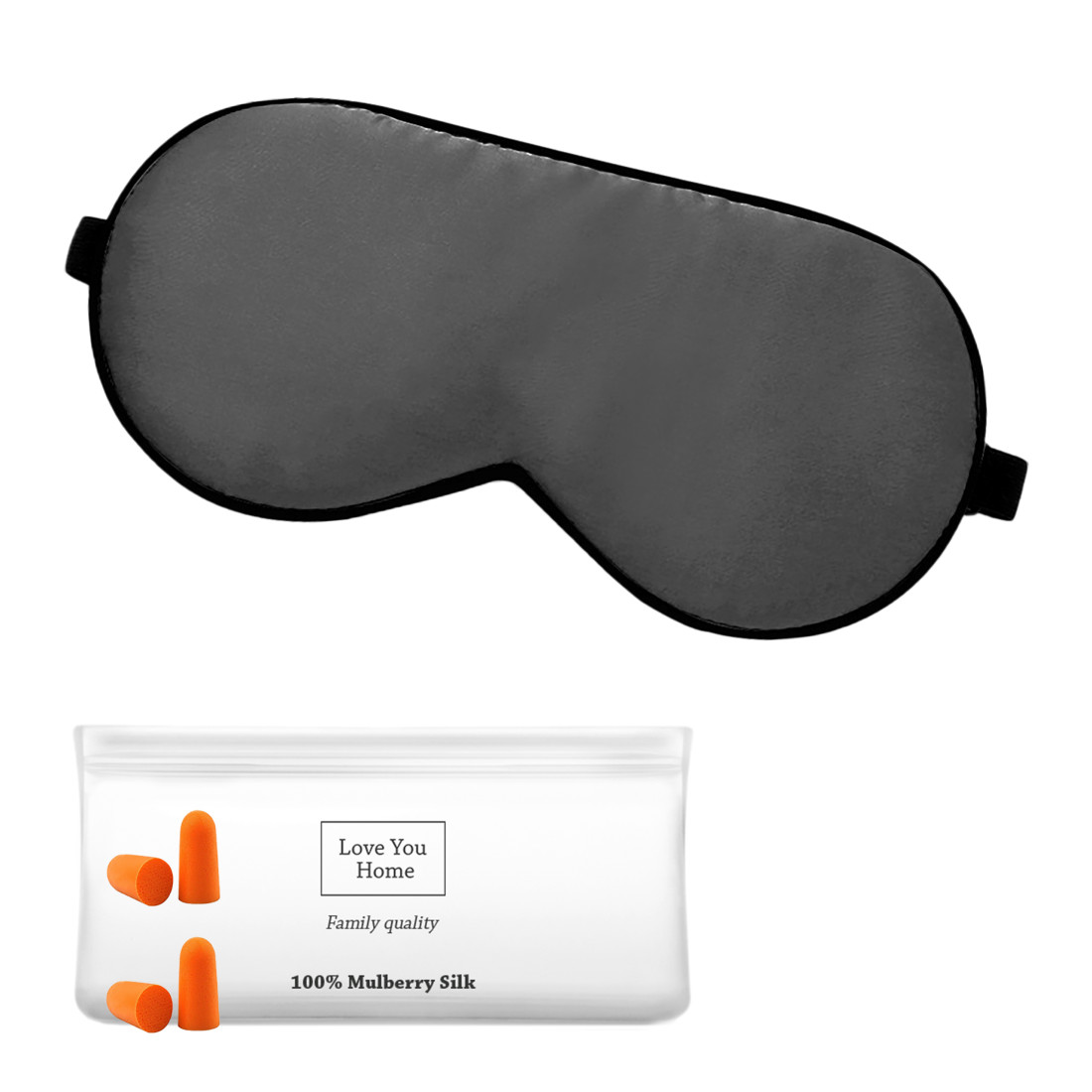 Maschera per dormire in seta con tappi per le orecchie