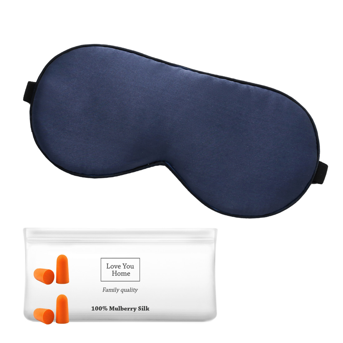 Maschera per dormire in seta con tappi per le orecchie