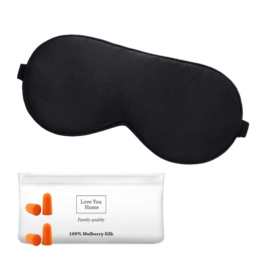 Maschera per dormire in seta con tappi per le orecchie