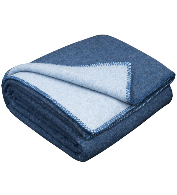 Coperta 80% lana merino LoveYouHome (130x170 cm / Blu - Blu chiaro)