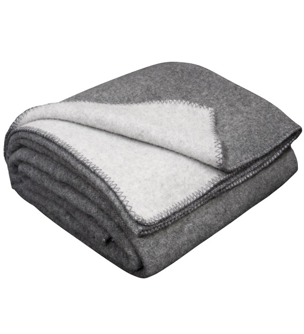 Coperta 80% lana merino LoveYouHome (130x170 cm / Grigio - Grigio chiaro)