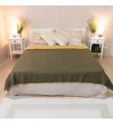 Coperta 80% lana merino LoveYouHome (150x215 cm / Senape - Verde oliva)