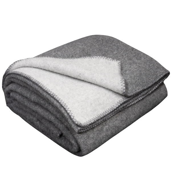 Coperta in lana merino LoveYouHome 80% (150x215 cm / Grigio Chiaro - Grigio)